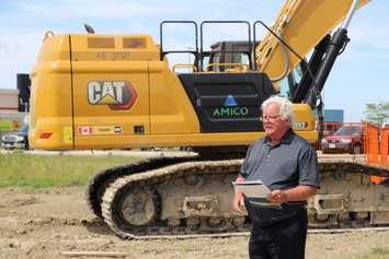 Essex Mayor Larry Snively speaks at a groundbreaking on June 16, 2021. Photo provided by Town of Essex.