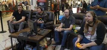 The fifth annual Playing For Charity 24-Hour Video Game Marathon at Lambton Mall in Sarnia, hosted by Max Major.  November 29, 2019. (Photo by Blackburn Media)