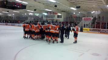 The Essex 73's host the Wingham Ironmen in Game 5 of their Schmalz Cup series on April 8, 2014. (Photo by Ricardo Veneza)