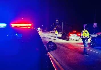 LaSalle police conduct a RIDE checkpoint on November 12, 2024. Photo courtesy LaSalle Police/X.