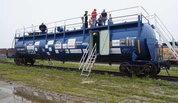 The Transcaer Safety Train at the CN rail yard on July 10, 2025 (Photo by: Lindsay Newman/ Blackburn Media)