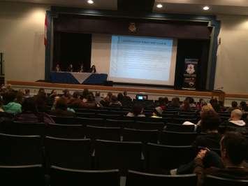The Windsor-Essex Catholic District School Board holds a public consultation meeting, regarding a proposed school closure, at Cardinal Carter High School in Leamington on January 25, 2016. (Photo by Ricardo Veneza)