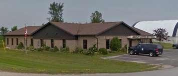 Northern Bruce Peninsula's municipal building on Lindsay Road 5. (As seen on Google Earth)