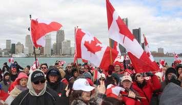 (Photo of Anti-Trump protest in Windsor on March 22, 2025 by Adelle Loiselle)