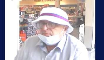 Surveillance camera image of a man suspected in a fraud case by LaSalle police. Image courtesy LaSalle police.