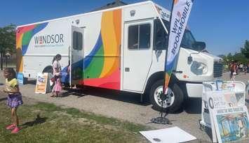 Windsor Public Library book mobile, FRED 2.0, July 3, 2025. (Photo by Maureen Revait)