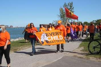 The first National Day for Truth and Reconcilliation marked on Windsor's waterfront, September 30, 2021. (Photo by Maureen Revait)