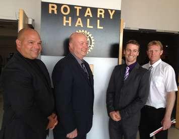 Saugeen Shores Hall of Fame - Class of 2015:  Jeff Smith, Gord Lamont, Evan Porter and Rick Carr.
Photo by Jordan McKinnon
