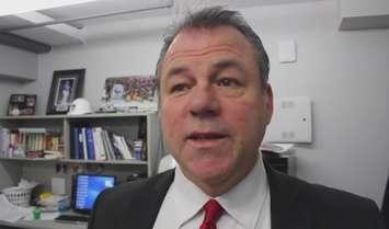 Windsor Lancers Men's Hockey Head Coach Kevin Hamlin. (Photo by Mike Vlasveld)
