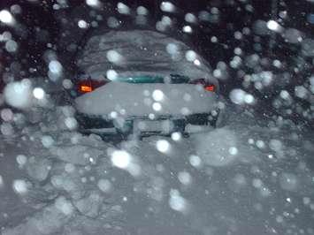 Heavy snow fall throughout the region is the result of a storm system that moved in from Colorado. Feb. 2 2015. (Photo by Simon Crouch) 