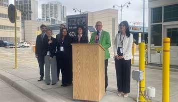 Tal Czudner and University of Windsor MBA students launch digital tourism campaign, Jun1 19, 2025. (Photo by Maureen Revait)