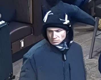 A suspect wanted in an attempted South Windsor break-and-enter is shown on surveillance footage, March 25, 2024. Image provided by Windsor police.