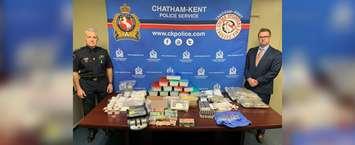 Chief Gary Conn and Inspector Trevor Crane. April 11, 2019. (Photo courtesy of Chatham-Kent Police Services).