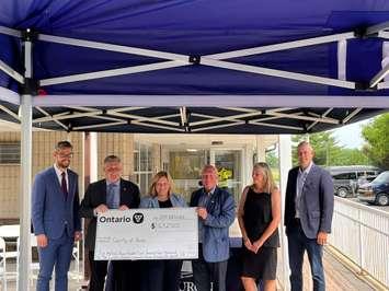  Municipal, provincial and federal leaders gather to celebrate the opening of a new 20 unit affordable housing apartment in Exeter.