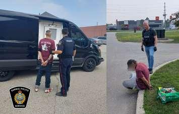 Sarnia police arrest an individual in a proactive blitz - July 31/25 (Photo courtesy of Sarnia Police Service)