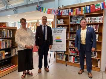 The Ukrainian Bookshelf is unveiled at the Windsor Public Library John Muir Branch, September 12, 2025. (Photo by Maureen Revait)