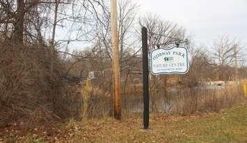 Ojibway Park sign, December 8, 2023. (Photo by Maureen Revait) 