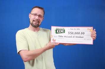 Daily Keno winner John McLeod of Windsor. (Photo courtesy OLG)