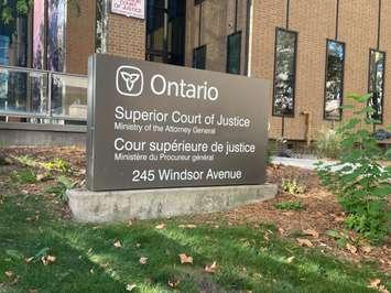 Superior Court of Justice building in Windsor, Ontario, September 18, 2023. (Photo by Maureen Revait) 