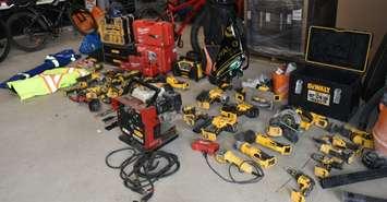 St. Thomas police recover $100,000 in stolen tools from a U-Haul. September 26, 2023. Photo via St. Thomas Police Service. 