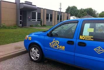 Vets Cab drivers parked outside of the CAW Local 195 hall, as they voted on a new contract, May 23, 2013.