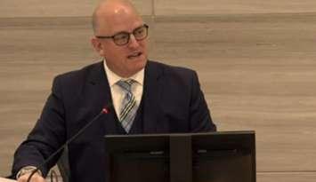 Windsor Mayor Drew Dilkens on December 11, 2023 (Photo from livestream courtesy of City of Windsor)