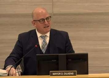 Windsor Mayor Drew Dilkens on December 11, 2023 (Photo from livestream courtesy of City of Windsor)