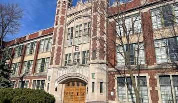 The former W.D. Lowe Secondary School identified as a municipal property that is available for residential development, March 1 2024. (Photo by Maureen Revait)