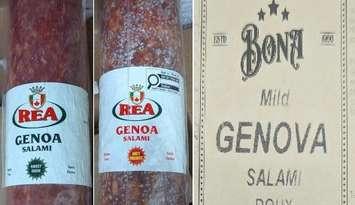 Recalled salami products. (Photo courtesy of the Canadian Food Inspection Agency)