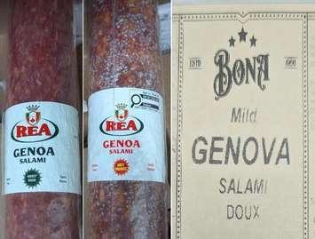 Recalled salami products. (Photo courtesy of the Canadian Food Inspection Agency)
