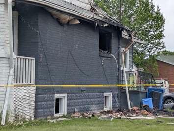 A damaged home is shown at the corner of Jos St. Louis and Rose St. in Windsor, May 28, 2025. Photo by Mark Brown/WindsorNewsToday.ca.