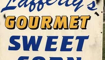 Lafferty's Corn sign. Photo courtesy County Bounty/Facebook.