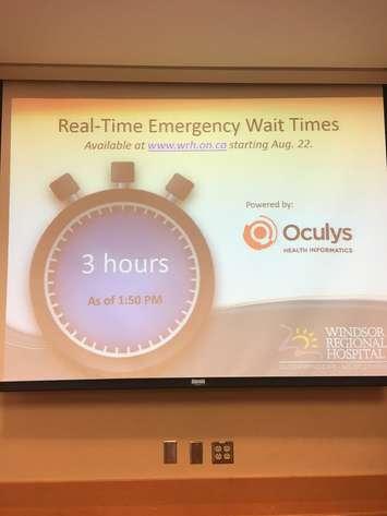 A new tool to better inform patients about live Emergency Department (ED) wait times at Windsor Regional Hospital has been launched. Aug 22, 2018. (Photo by Paul Pedro)