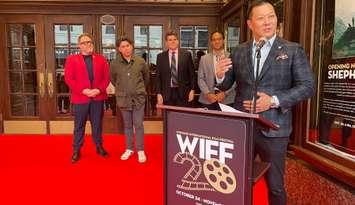 Stan Cho, Minister of Tourism, Culture and Gaming, announces grants to support the Windsor International Film Festival, October 25, 2024. (Photo by Maureen Revait) 