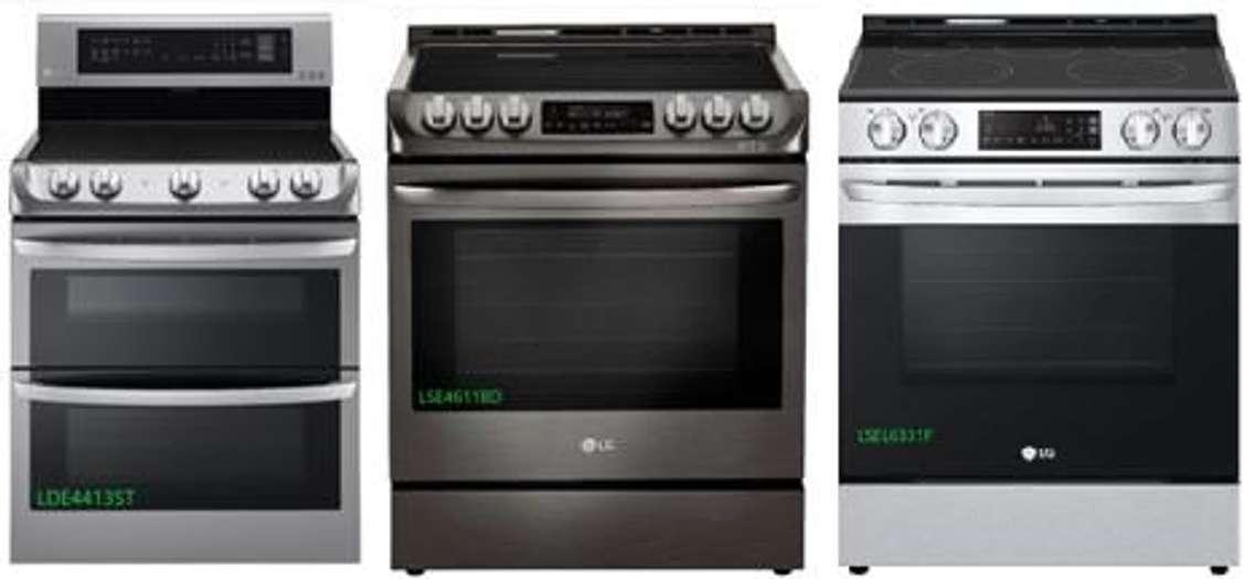 Some of the ranges recalled by LG Electronics Canada and Health Canada (Images from Health Canada)