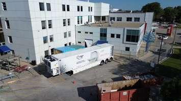 The mobile MRI unit now located at Erie Shores Healthcare, May 23, 2024. (Photo provided by ESHC) 