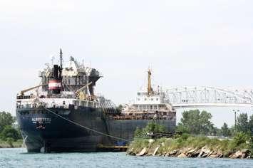 Freighter at Sarnia Harbour North Slip. July  26, 2015 (BlackburnNews.com Photo by Dave Dentinger)