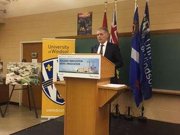 University of Windsor President Alan Wildeman at the announcement of the new Science Research and Innovation Centre, January 12, 2017. 