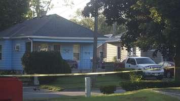 Sarnia police respond to a shooting on Napier Street. 28 August 2023. (Photo by Sarnia News Today)