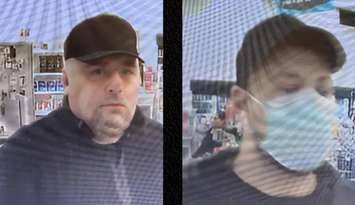 Surveillance camera images of two people connected to a series of retail thefts in Windsor, March 16, 2025. Images provided by Windsor police.