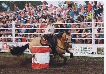 Chatham-Kent resident Amanda Craven competing in barrel riding. (Photo courtesy of Amanda Craven) 