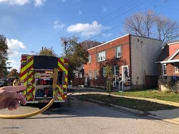 Basement fire on Elgin Street November 5, 2023. Photo courtesy of Sarnia Firefighters via Facebook. 