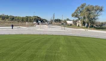 Completed roundabout at County Road 42 and County Road 43 (Banwell Road), October 17, 2024. (Photo by Maureen Revait) 