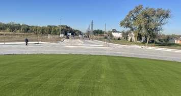 Completed roundabout at County Road 42 and County Road 43 (Banwell Road), October 17, 2024. (Photo by Maureen Revait) 