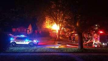 Windsor fire crews respond to a blaze in the 1000-block of Ford Blvd., June 21, 2016. (Photo courtesy Rick Bruce/Facebook)