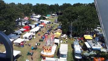 The Tecumseh Corn Festival is seen from atop the Ferris Wheel at Lacasse Park, August 25, 2019. Photo by Mark Brown/Blackburn News.