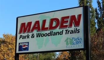 Malden Park sign. (Photo by Alexandra Latremouille). 