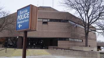 Sarnia Police Headquarters on Christina Street. (BlackburnNews.com photo by Colin Gowdy)