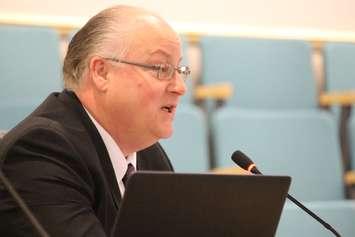 CEO of the Windsor-Essex Economic Development Corporation, Stephen MacKenzie, attends the regular meeting of council for the Town of Essex on November 21, 2016. (Photo by Ricardo Veneza)