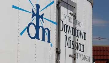 A truck for the Downtown Mission is seen on August 11, 2016.  (Photo by Ricardo Veneza)